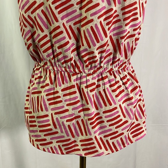 🛍 6 for $35 • Banana Republic Factory Printed Sleeveless Tie Waist Blouse - Picture 13 of 16